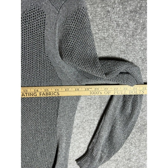 NYDJ Open Knit Ribbed Metallic Pullover Sweater Womens Size Medium V-Neck Back - Picture 15 of 16